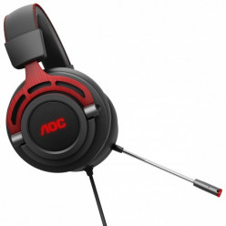 Headset  AOC GH300, Black/Red, RGB Logo, Detachable Omnidirectional microphone, Frequency response: 20Hz–20 kHz, Virtual 7.1 Surround Sound (PC), Control panel built-in, USB 2m